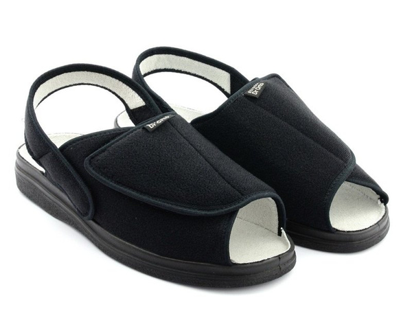 Sandały Dr Orto 983M004 ortopedyczne zdrowotne stopa cukrzycowa czarne