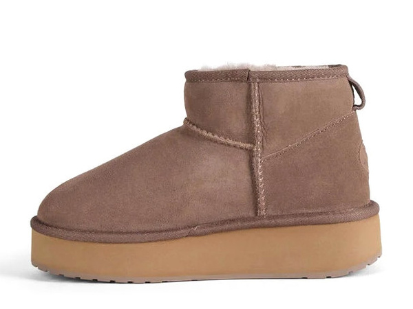 Śniegowce damskie brąz Emu Australia platforma Stinger Micro Flatform