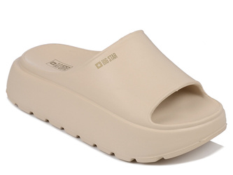 Klapki damskie beżowe Big Star RR274A569 na platformie piankowe lekkie