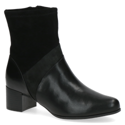 Botki damskie na obcasie ocieplane skórzane czarne Caprice 9-25319-41