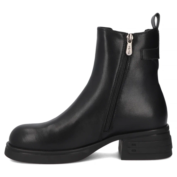 Botki damskie czarne Filippo DBT7195/25 jesienne ocieplane skórzane