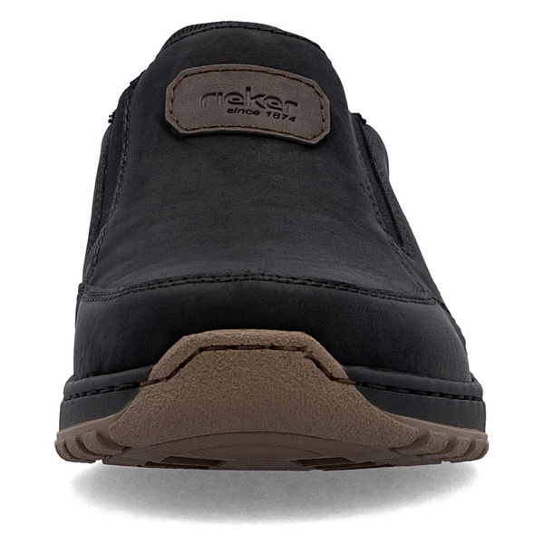 Półbuty męskie czarne Rieker 03365-00 wsuwane szerokie tęgość H