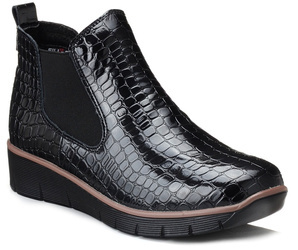 Botki damskie na koturnie Filippo 3030 skórzane