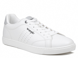 Buty męskie Wrangler Bennet sportowe sneakersy całe białe z ekoskóry