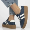 Sneakersy damskie na platformie skórzane niebieskie Filippo DP6776/25 