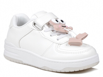 Buty sportowe dziecięce dziewczęce białe News 8970 na rzep wygodne