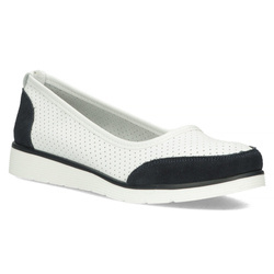 Buty baleriny damskie skórzane wiosenno-letnie białe Filippo DP4524