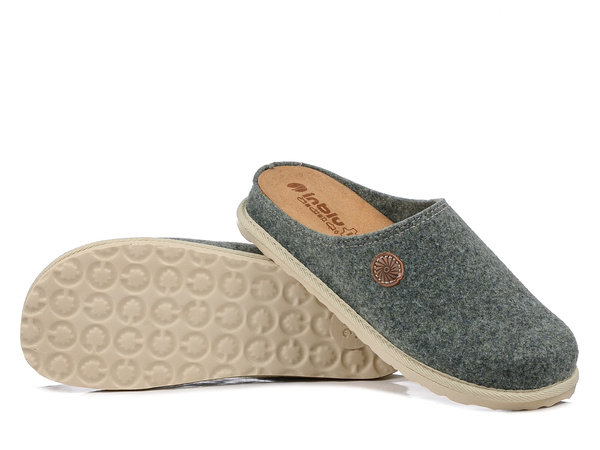 Kapcie damskie filcowe zielone Inblu CS-47 pantofle domowe zakryte palce