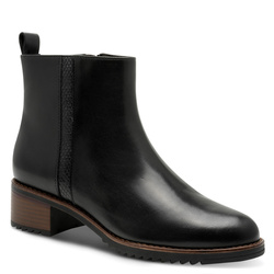 Botki damskie czarne Marco Tozzi 25381 jesienne ocieplane skórzane