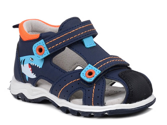 Sandałki dziecięce chłopięce Wojtyłko 25395 na rzepy zakryte palce