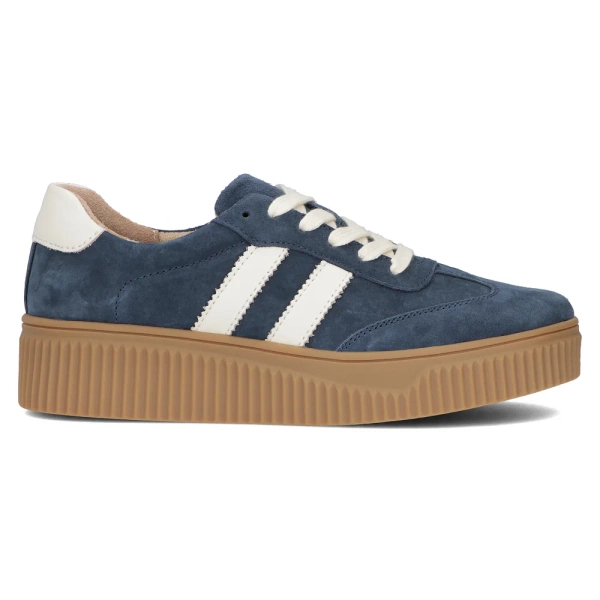 Sneakersy damskie na platformie skórzane niebieskie Filippo DP6776/25 