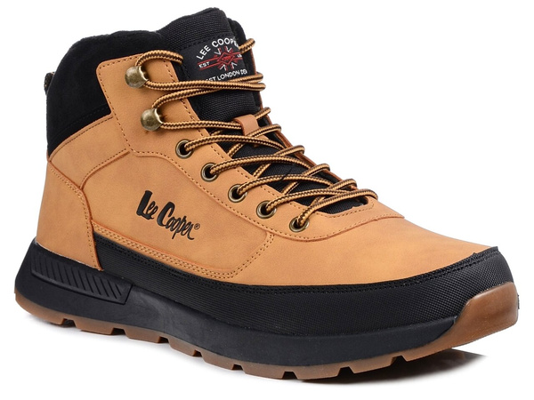 Buty zimowe sportowe męskie za kostkę ocieplane Lee Cooper 3047M camel