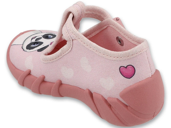 Kapcie dziewczęce różowe Befado 110P520 domowe do przedszkola na zapinki
