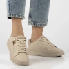 Sneakersy damskie beżowe Filippo DP6860/26 BE skórzane sznurowane lekkie