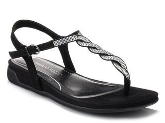 Japonki damskie czarne Marco Tozzi 2-28409-26 na sprzączkę wygodne