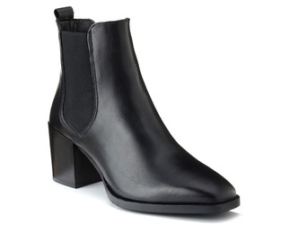 Botki na jesień damskie na obcasie czarne Tamaris 25383 skórzane