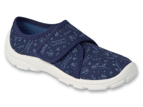 Trampki dziecięce granatowe Befado 974X553 kapcie chłopięce na rzepy