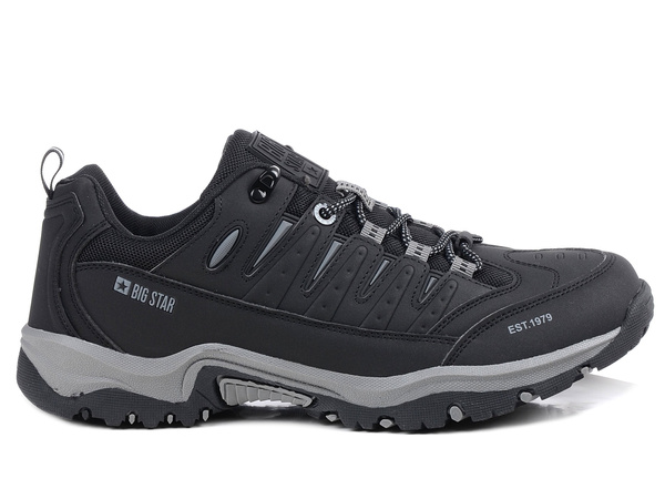 Buty męskie trekkingowe Big Star RR174074 czarne sportowe sznurowane