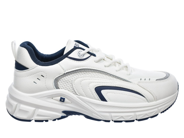 Buty męskie sportowe białe Big Star SS174284 z ekoskóry sznurowane 