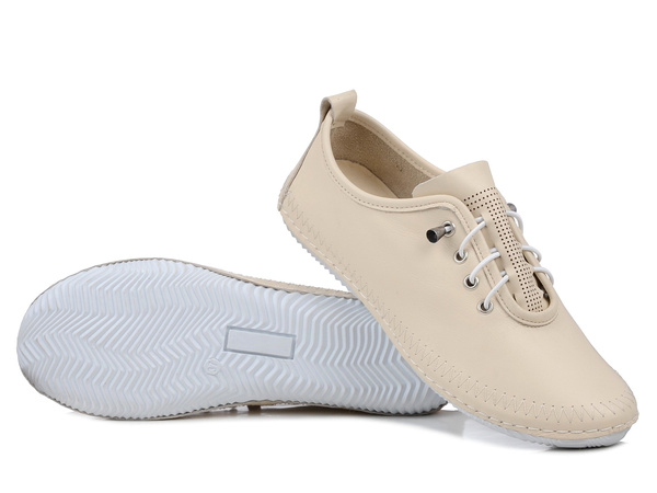 Półbuty damskie beżowe T.Sokolski 1301 buty skórzane wygodne lekkie