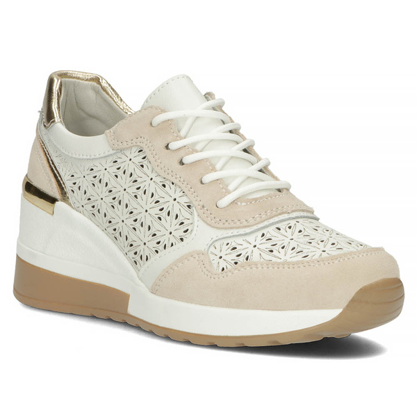 Buty damskie sneakersy na koturnie skórzane Filippo DP4669