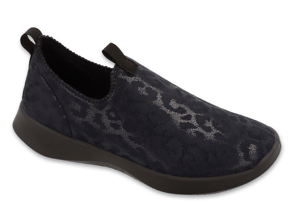 Półbuty damskie elastyczne na haluksy wsuwane granatowe Dr Orto 646D002