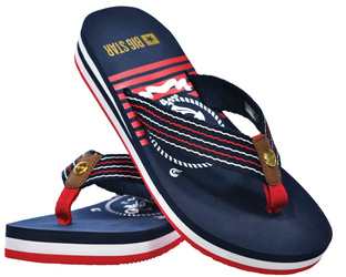 Klapki damskie japonki Big Star RR274A126 na koturnie plażowe granatowe