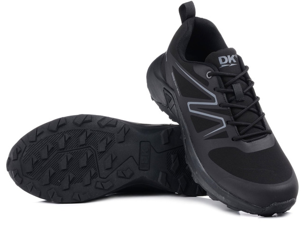 Buty trekkingowe męskie czarno-szare DK 11121 niskie impregnowane