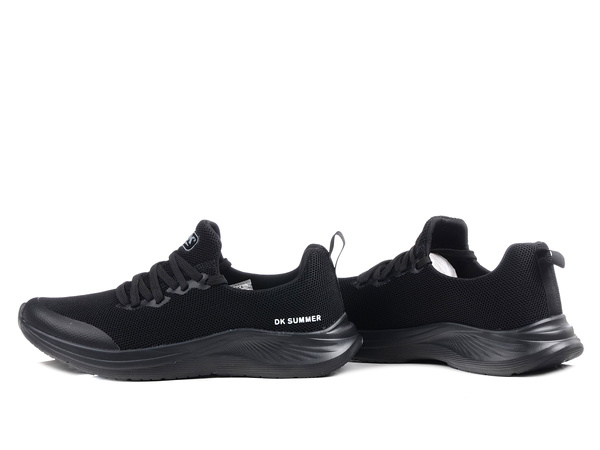 Buty sportowe męskie czarne DK Visa tekstylne wsuwane lekkie siatkowe