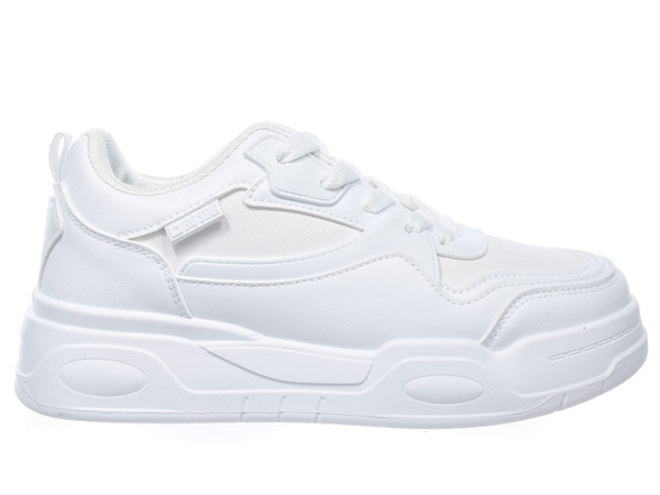 Sneakersy damskie buty całe białe Big Star SS274590 sportowe sznurowane