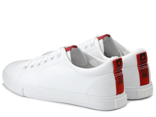 Całe białe trampki damskie Big Star DD274685 tenisówki z ekoskóry niskie