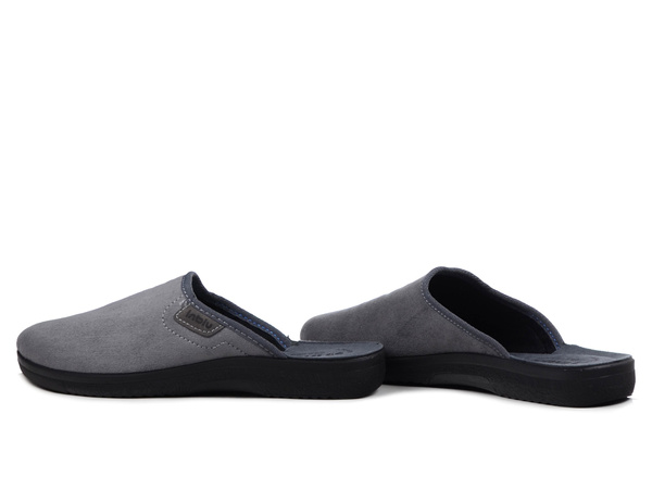 Kapcie męskie szare Inblu DG-82 pantofle domowe zakryte palce laczki