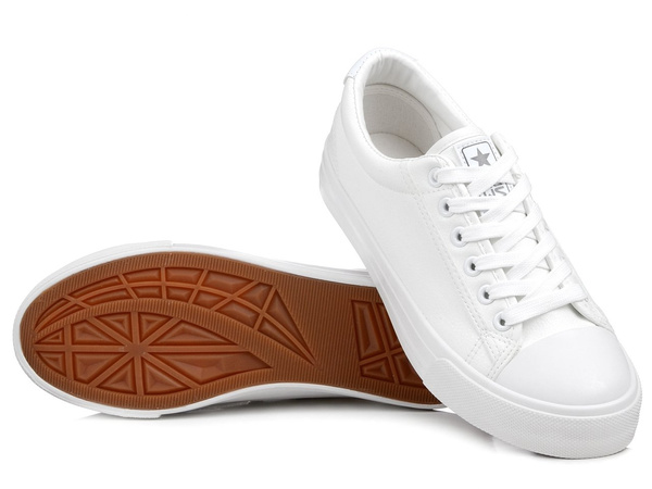 Trampki damskie całe białe News 1200 sznurowane klasyczne na platformie