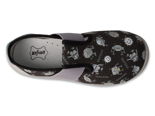 Kapcie chłopięce barefoot Befado 901X023 dziecięce do przedszkola czarne