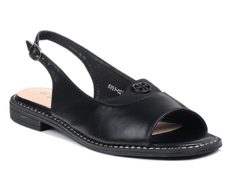 Sandały damskie czarne S.Barski KV51-021 buty letnie płaskie wygodne