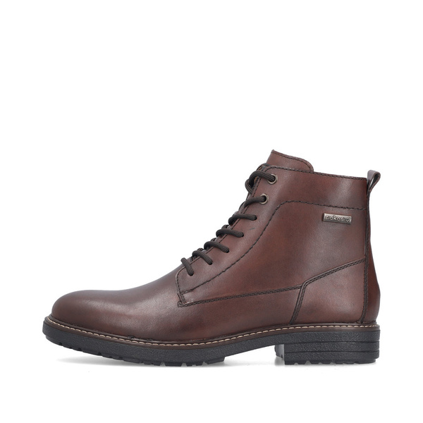 Buty męskie botki zimowe Rieker 33143 trzewiki skórzane brązowe na zamek