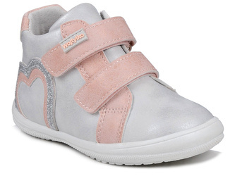 Trzewiki dziecięce dziewczęce na rzepy skórzana wkładka Wojtyłko 24386