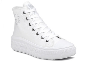 Trampki damskie całe białe wysokie na platformie Big Star LL274A183