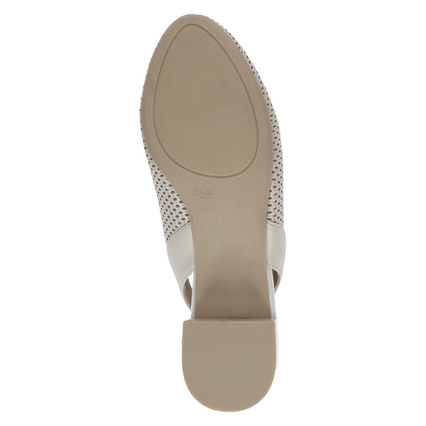 Czółenka damskie beżowe tęgość H Caprice 29602 skórzane odkryta pięta