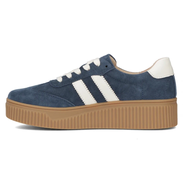 Sneakersy damskie na platformie skórzane niebieskie Filippo DP6776/25 