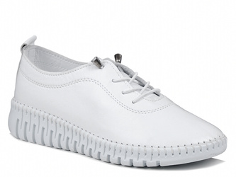 Półbuty damskie całe białe T.Sokolski OG 4000 skórzane wygodne wsuwane