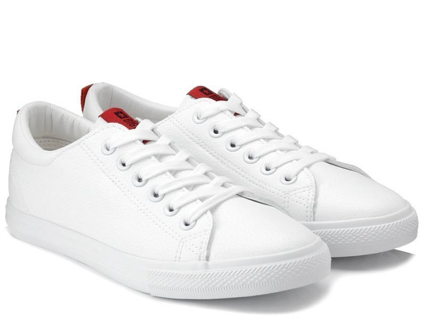 Całe białe trampki damskie Big Star DD274685 tenisówki z ekoskóry niskie