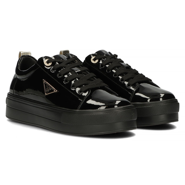 Buty sneakersy damskie skórzane na platformie Filippo 3533/23 czarne
