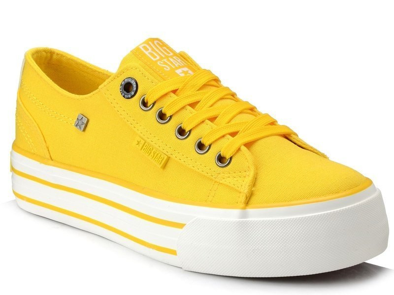 Trampki na platformie BIG STAR HH274055 żółte Żółty | e