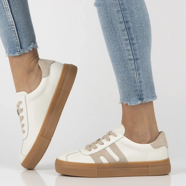 Sneakersy damskie Filippo DP6798/26 buty na platformie skórzane białe