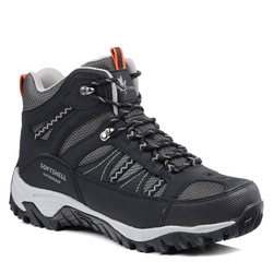 Buty męskie trekkingowe czarne Vemont 9AT2023C skórzane sznurowane wysokie