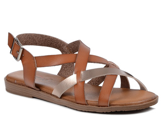 Sandały damskie rude Evento 8908 na płaskiej podeszwie wygodne lekkie