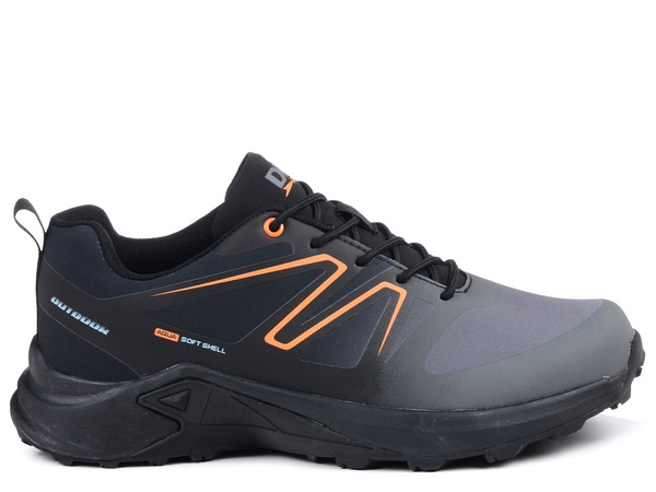 Buty trekkingowe męskie czarno-szare DK 11121 niskie impregnowane