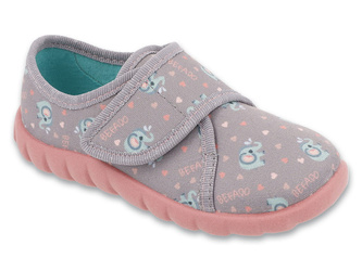 Kapcie dziecięce dziewczęce do przedszkola domowe na rzep Befado 457P007