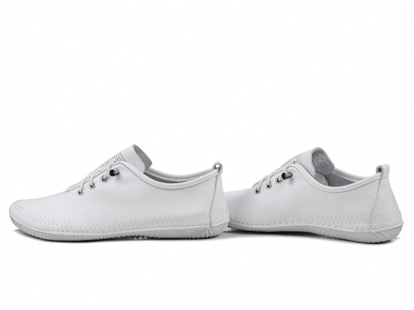 Półbuty damskie całe białe T.Sokolski 1301 buty skórzane wygodne lekkie